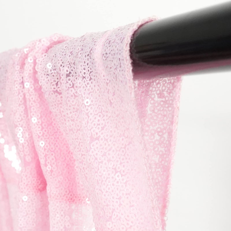 Poise3EHome Pink Sequin Backdrop,8FT x 8FT Pink Sequin Photography Backdrop Curtain for Party Decoration - Image 3